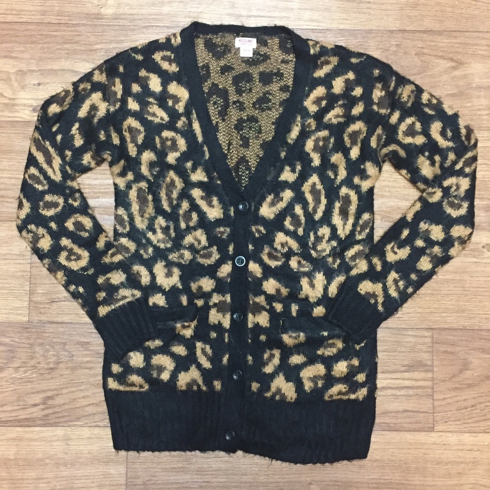Leopard Print Cardigan Fuzzy XS